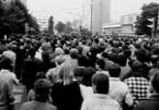 Lubin 1.09.1982, demonstranci na ul. Kopernika